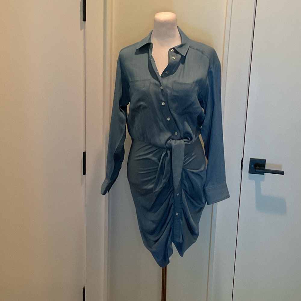 Veronica Beard Teal Long Sleeve Dress